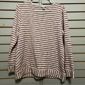 Christopher & Banks‎ Petite PL Large Red White Striped Sweater